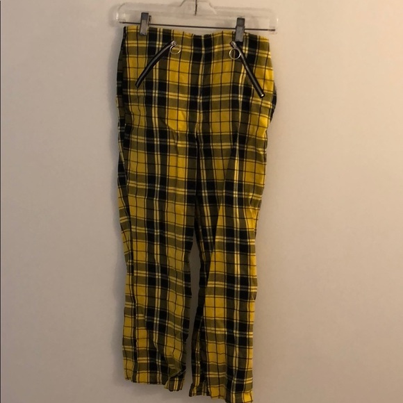 yellow plaid pants forever 21